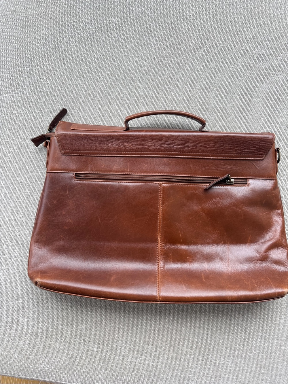 Leather Messenger Bag in Brown - Classic Men's Briefcase - Picture 2 of 3